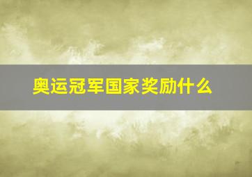 奥运冠军国家奖励什么