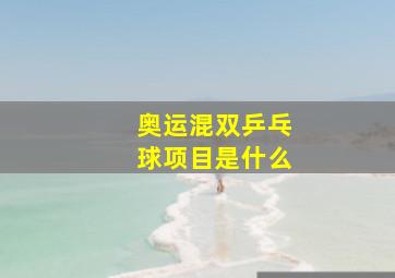 奥运混双乒乓球项目是什么