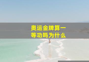 奥运金牌算一等功吗为什么