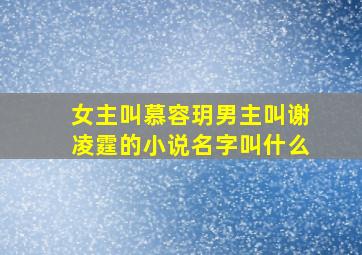 女主叫慕容玥男主叫谢凌霆的小说名字叫什么