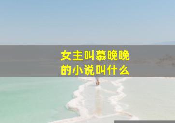 女主叫慕晚晚的小说叫什么