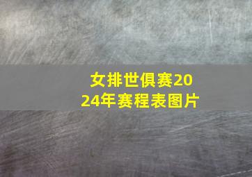 女排世俱赛2024年赛程表图片