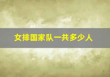 女排国家队一共多少人