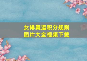 女排奥运积分规则图片大全视频下载