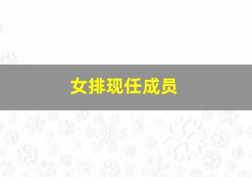 女排现任成员