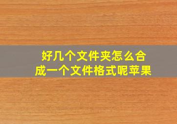 好几个文件夹怎么合成一个文件格式呢苹果