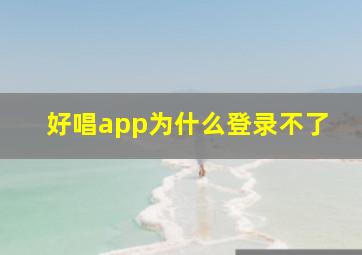 好唱app为什么登录不了