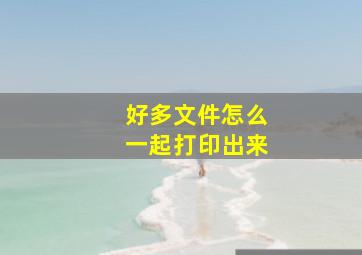 好多文件怎么一起打印出来