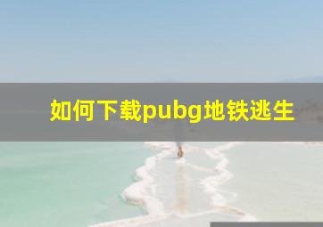 如何下载pubg地铁逃生