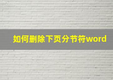 如何删除下页分节符word