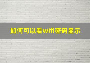 如何可以看wifi密码显示