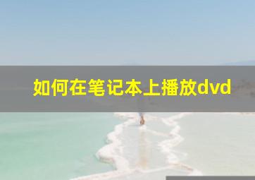 如何在笔记本上播放dvd