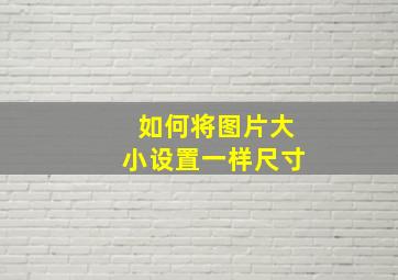 如何将图片大小设置一样尺寸