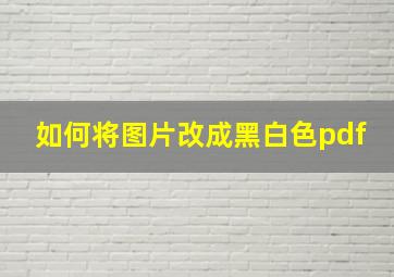 如何将图片改成黑白色pdf