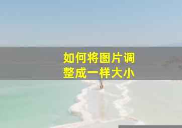 如何将图片调整成一样大小