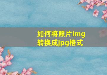 如何将照片img转换成jpg格式