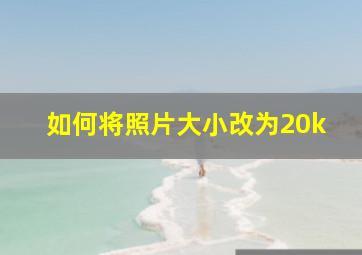 如何将照片大小改为20k