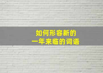 如何形容新的一年来临的词语