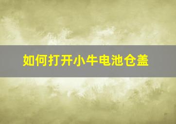 如何打开小牛电池仓盖