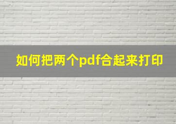 如何把两个pdf合起来打印