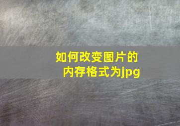 如何改变图片的内存格式为jpg