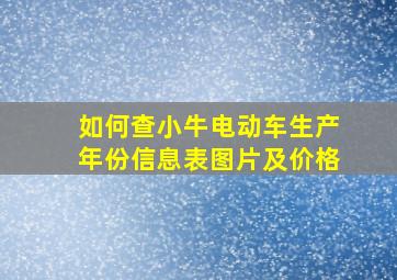 如何查小牛电动车生产年份信息表图片及价格