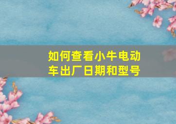 如何查看小牛电动车出厂日期和型号