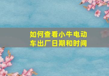 如何查看小牛电动车出厂日期和时间