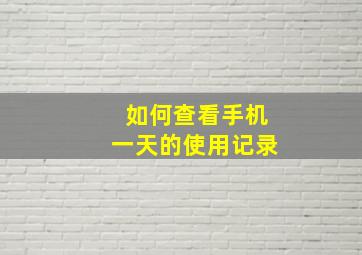 如何查看手机一天的使用记录