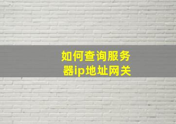 如何查询服务器ip地址网关