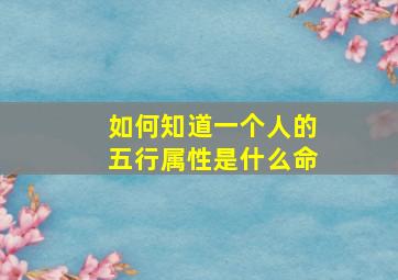 如何知道一个人的五行属性是什么命