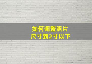 如何调整照片尺寸到2寸以下