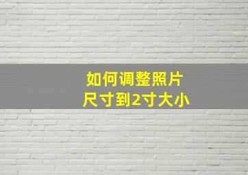 如何调整照片尺寸到2寸大小