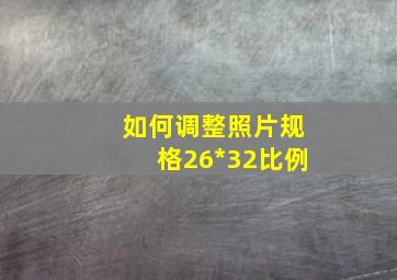 如何调整照片规格26*32比例