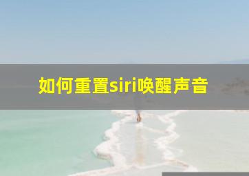 如何重置siri唤醒声音