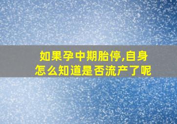 如果孕中期胎停,自身怎么知道是否流产了呢