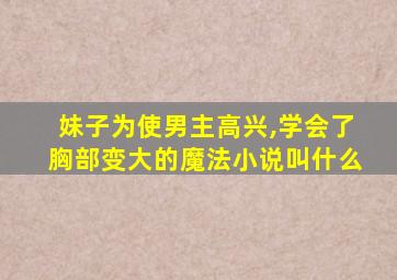 妹子为使男主高兴,学会了胸部变大的魔法小说叫什么