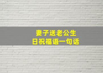 妻子送老公生日祝福语一句话