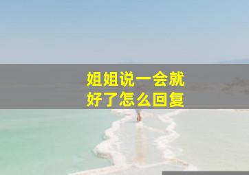 姐姐说一会就好了怎么回复