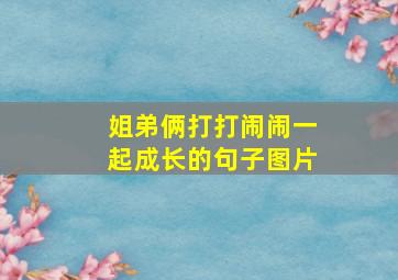 姐弟俩打打闹闹一起成长的句子图片