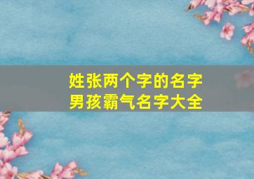 姓张两个字的名字男孩霸气名字大全