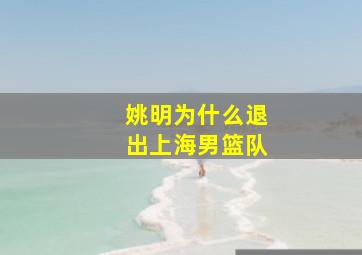 姚明为什么退出上海男篮队