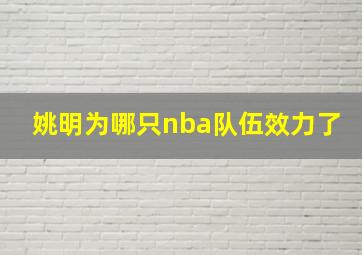 姚明为哪只nba队伍效力了