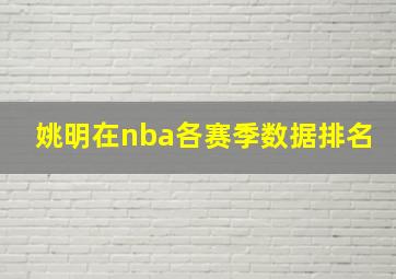 姚明在nba各赛季数据排名