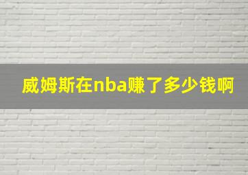 威姆斯在nba赚了多少钱啊