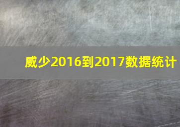 威少2016到2017数据统计