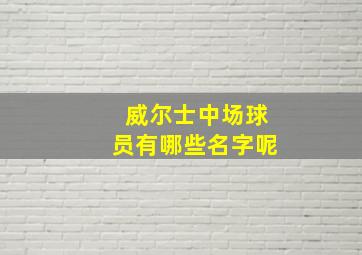 威尔士中场球员有哪些名字呢