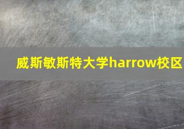 威斯敏斯特大学harrow校区