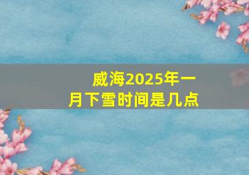 威海2025年一月下雪时间是几点