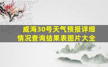 威海30号天气预报详细情况查询结果表图片大全